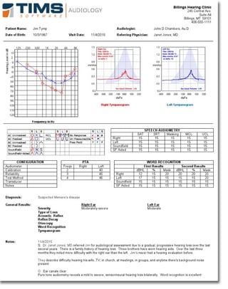 Custom Diagnostic Report | TIMS Audiology Software