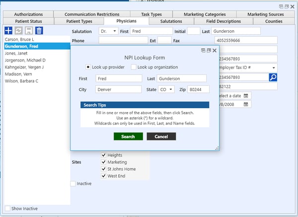 TIMS for Audiology NPI Lookup