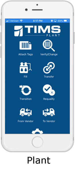 Mobile App TIMS Plant for Fill Plant Operations