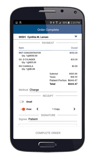 MED: Ted Delivery Mobile Phone Order Completion Payment Screen July 2018